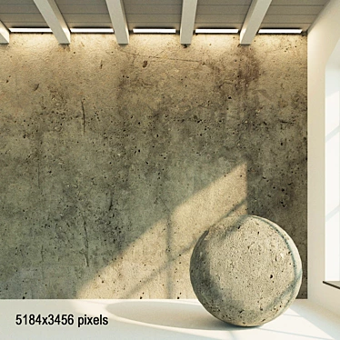 Authentic Aged Concrete Wall 3D model image 1 