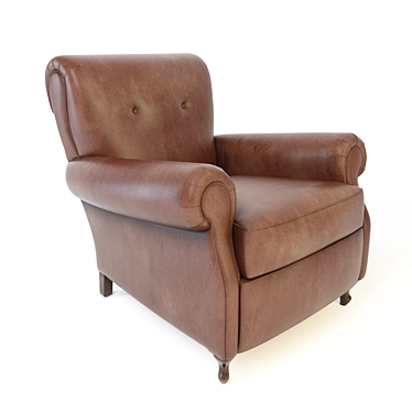 Roma Leather Armchair: Luxury and Comfort 3D model image 1 