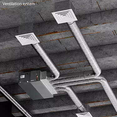 Sleek Ceiling Ventilation System 3D model image 1 