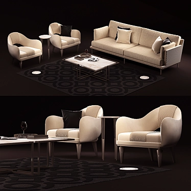 Luxury Italian Cipriani Sofa 3D model image 1 