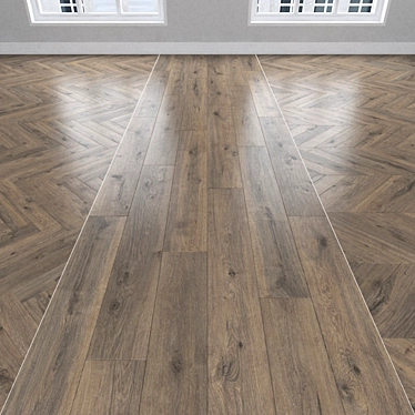 Oak Parquet: Herringbone, Linear & Chevron 3D model image 1 