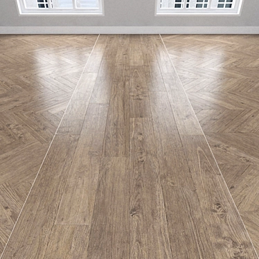 Versatile Parquet Collection: Chestnut in Herringbone, Linear, Chevron Styles 3D model image 1 