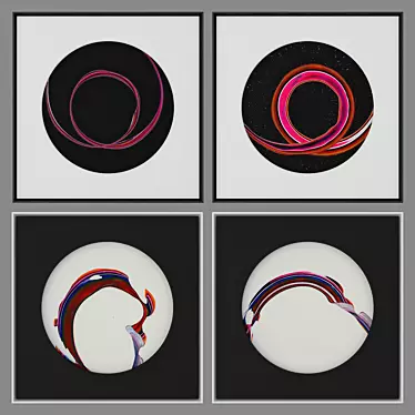 Contemporary Abstract Art Set 3D model image 1 