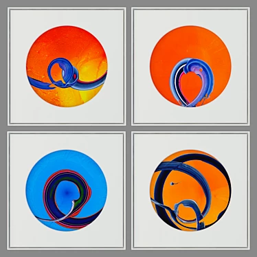 Contemporary Abstract Art Set 3D model image 1 