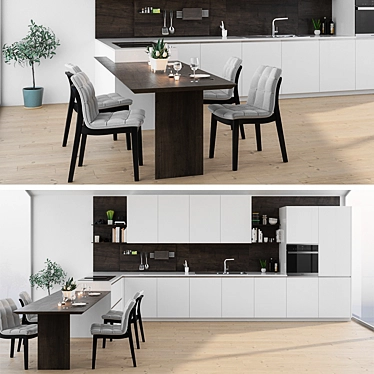 Euromobil Lain Kitchen: Modern, Sleek, and Spacious 3D model image 1 