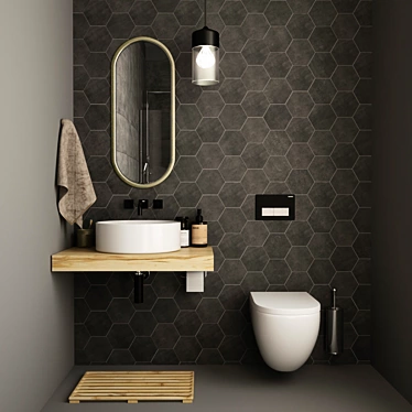 Modern Bathroom Shelving Unit 3D model image 1 