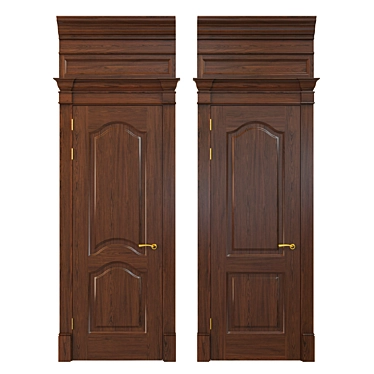 Paneled Door 700mm: Textured 2-Pack 3D model image 1 