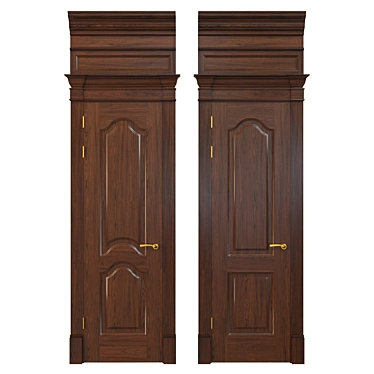 Panelled Door: 600mm, Set of 2 3D model image 1 