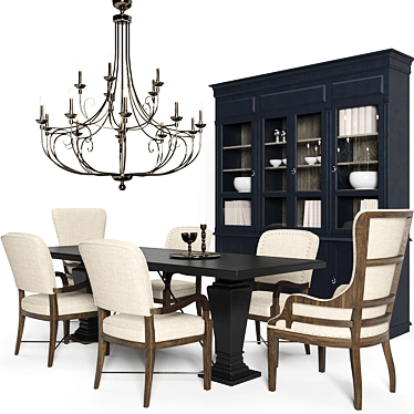 Elegant Host Chair: Hooker Furniture, Veranda (Isabella Costantini), Guadarte, Savoy House 3D model image 1 