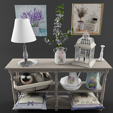 French Provence Decor Set 3D model image 1 