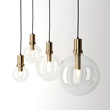 Minimalist Glass Ball Pendant Lamp 3D model image 1 