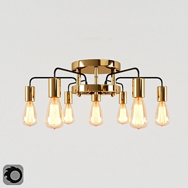 Arte Lamp GELO A6001PL-7BK: Stylish Loft Lighting 3D model image 1 