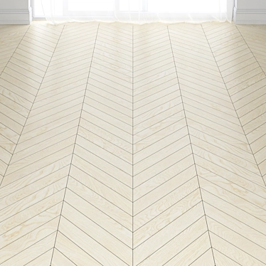 White Birch Parquet Floor: 3 Layout Options 3D model image 1 