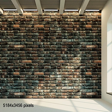 Vintage Brick Wall Texture 3D model image 1 