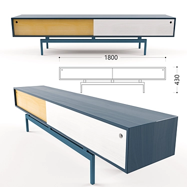 Modern Tube Collection TV Stand 3D model image 1 