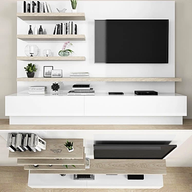 Modern TV Stand Set with Storage 3D model image 1 