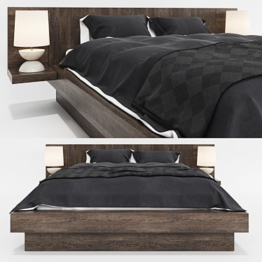 Sleek and Stylish Modern Bed 3D model image 1 