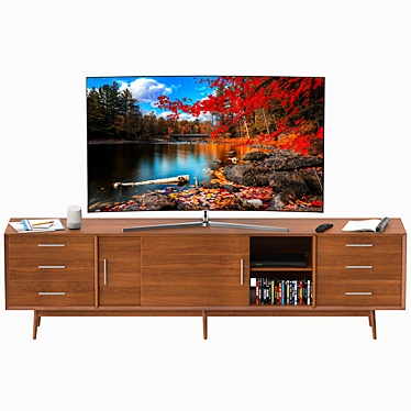 Westelm Century Media Console: Sleek Modern Design 3D model image 1 