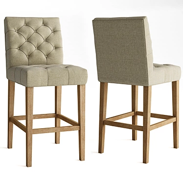 Elegant Bennett Fabric Barstool 3D model image 1 