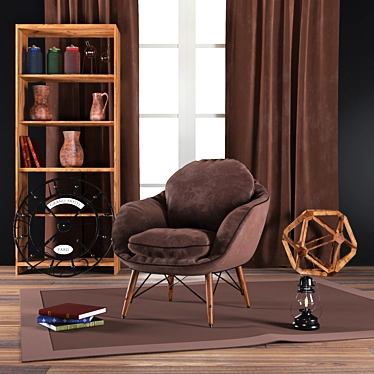 Industrial Loft Lounge Set 3D model image 1 