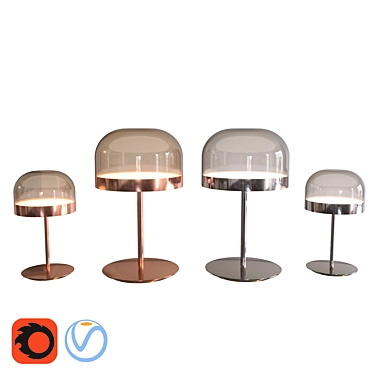 Equatore: Contemporary Glass Lamp 3D model image 1 