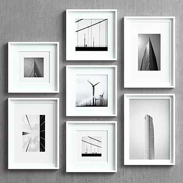 Elegant Set of 25 Picture Frames 3D model image 1 