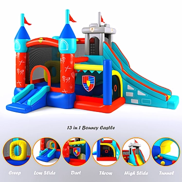 Happy Hop Bouncy Castle: Ultimate Inflatable Fun! 3D model image 1 