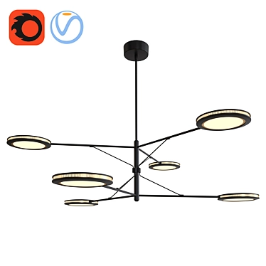 Aster LED Chandelier: Modern Space Illumination 3D model image 1 