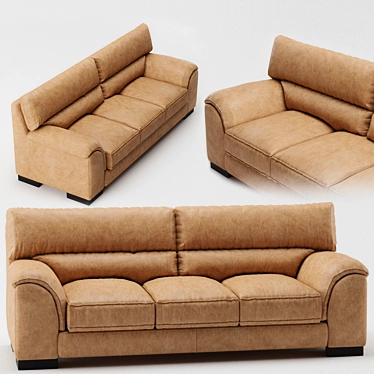 Elegant Malika Sofa - W215cm L90cm H85cm 3D model image 1 