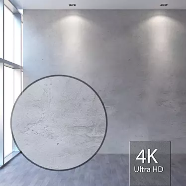 Seamless 4K Concrete Wall 3D model image 1 