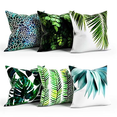 Nature's Comfort Leaf Pillows 3D model image 1 