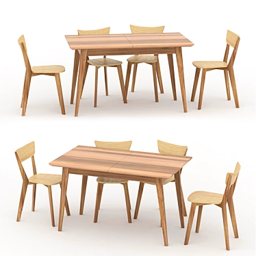 Modern "Rondo" Table and Chairs 3D model image 1 