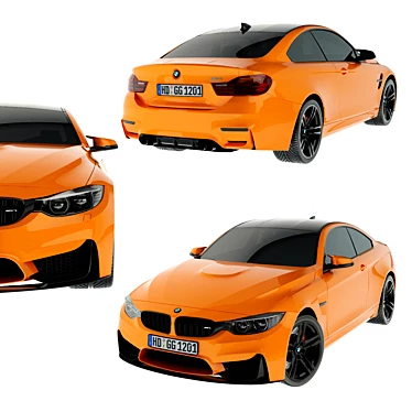 Ultimate Performance: BMW M4 M-Performance Orange 3D model image 1 