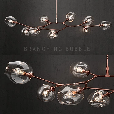 Branching Bubble 9-Lamp Chandelier 3D model image 1 