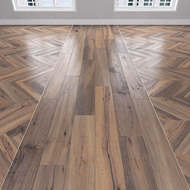 Oak Parquet: Herringbone, Linear, Chevron 3D model image 1 