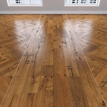 Bronze Oak Parquet: Herringbone, Linear, Chevron 3D model image 1 