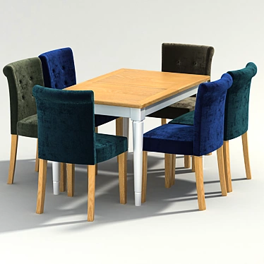 Karol Coletta Chair Set: Harmonious Table Collaboration 3D model image 1 