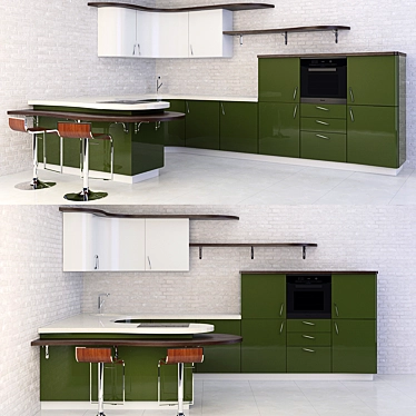 Modena Kitchen Set: Modern & Stylish 3D model image 1 