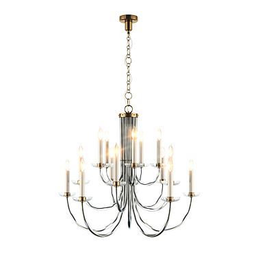 AERIN Wharton Chandelier: Modern Elegance in Antique Brass 3D model image 1 