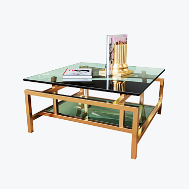 Eichholtz Coffee Table & Bookend Pillar Set 3D model image 1 