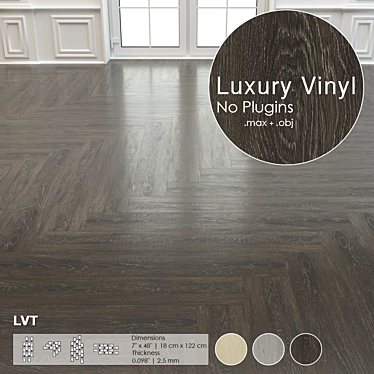 Luxury Vinyl Parquet Tiles: High Res Textures 3D model image 1 