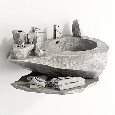 Rock Washstand: Elegant and Durable 3D model image 1 