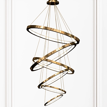 Spiral LED Chandelier Pendant 3D model image 1 