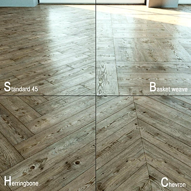 Natural Wood Parquet Flooring 3D model image 1 