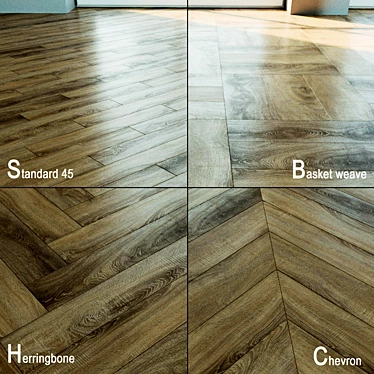 Natural Wood Parquet Flooring 3D model image 1 