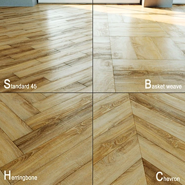 Natural Wood Parquet Flooring 3D model image 1 