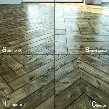 Natural Wood Parquet Flooring 3D model image 1 