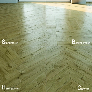 Natural Wood Parquet Flooring 3D model image 1 