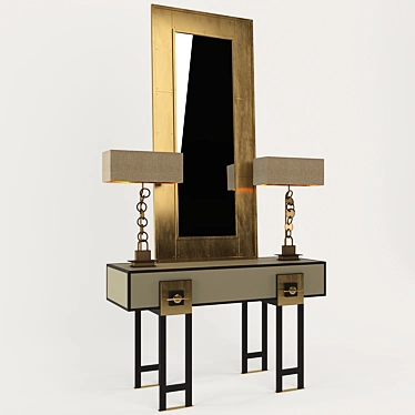 Luxury Mirror Console Set 3D model image 1 