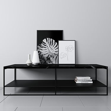 Minotti Calder Console: Elegant Marquina Marble Design 3D model image 1 
